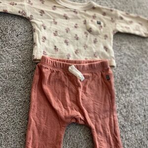 Floral Cream and Pink Kids Matching Set